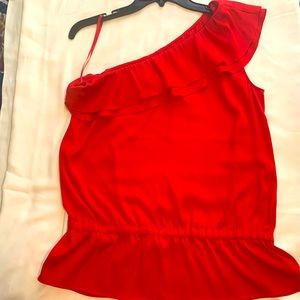 Off the shoulder ruffle peplum blouse